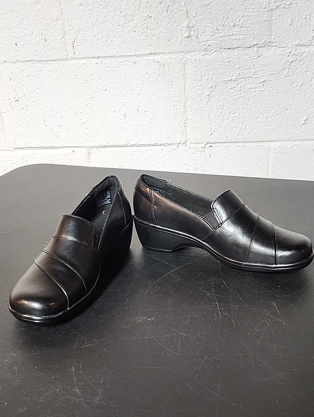 Classic Black Slip-On Women's Work Shoes